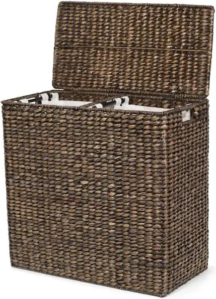 Birdrock Home Oversized Divided Hamper with Liners and Lid