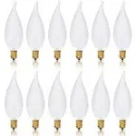 NETEHA Frosted Candelabra Flame Tip 40W E12 Base 120V Decorative Vintage Light Bulbs, 2700K Warm White Dimmable Edison Candle Bulbs for Chandeliers, Ceiling Fan Lights and Pendants (12 Pack)