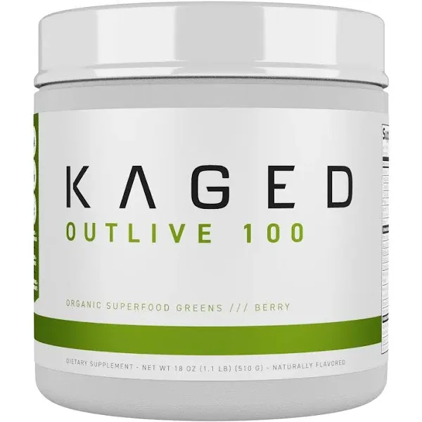 Kaged Outlive 100 Organic Superfood Greens - Lemon - 30 Servings