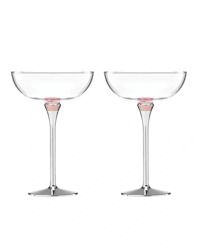 Kate Spade New York Rosy Glow 2-Piece Champagne Saucer Set