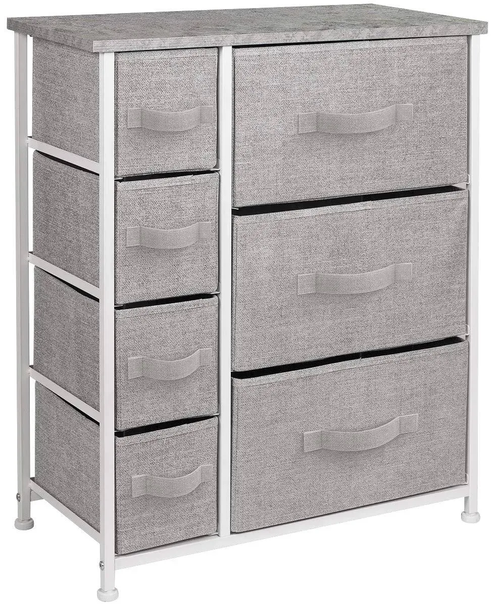 Dresser Bedside 7 Drawers, Furniture Storage Tower Unit for Bedroom, Office