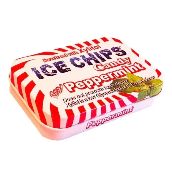 ICE CHIPS Xylitol Candy Single Tin Peppermint