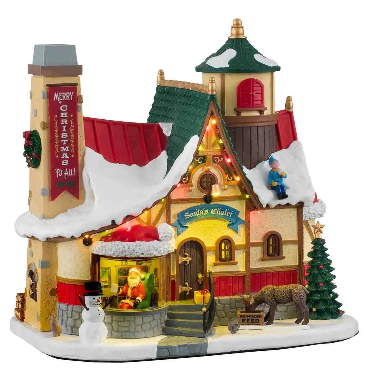 Lemax Christmas Village Santa&#039;s Chalet Set Piece Smoking Chimney New 2021 15742