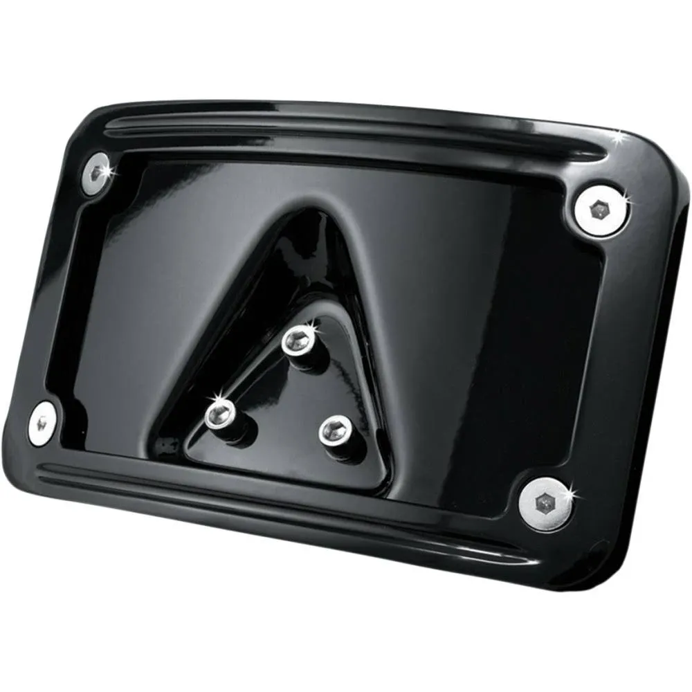 Kuryakyn Curved Laydown License Plate Mount with Frame - 9171