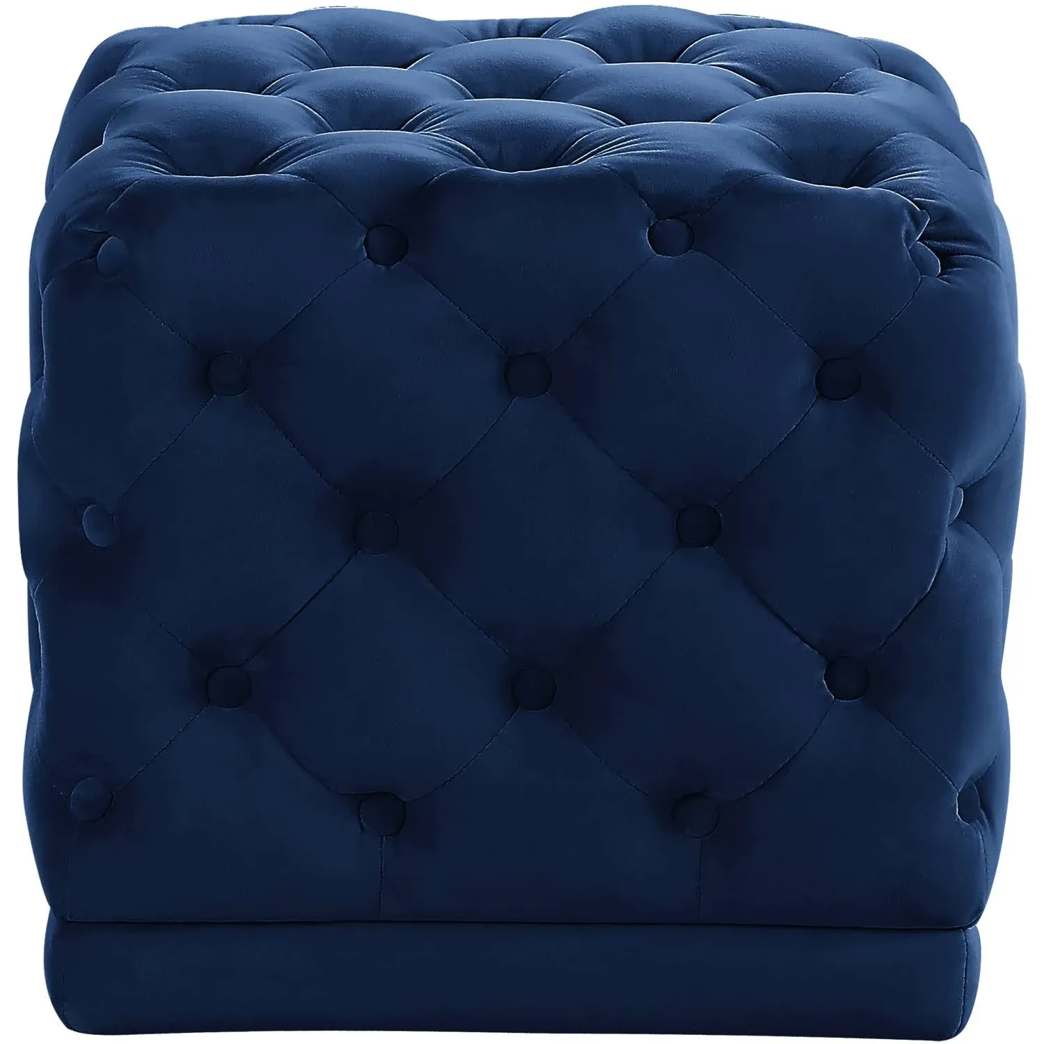 Stella Navy Velvet Ottoman/Stool Navy Velvet Contemporary