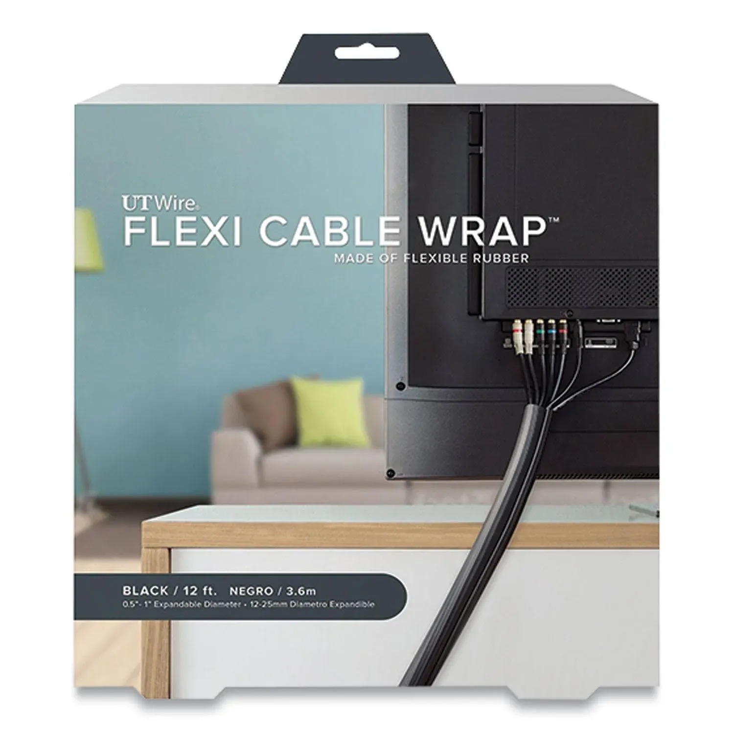 UT Wire 12ft. Flexi Cable Wrap Black