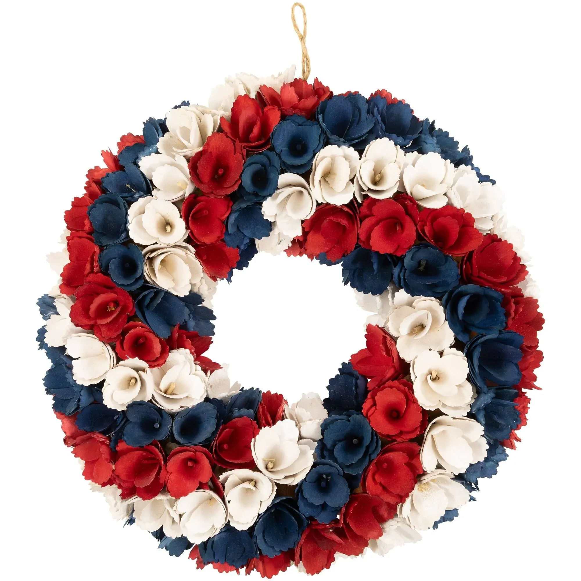 Americana Artificial Floral Wooden Wreath