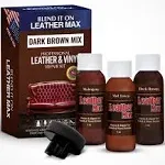 Leather Max Quick Blend Refinish and Repair Kit, Restore Couches, Recolor Furniture & Repair Car Seats, Jackets, Sofa, Boots / 3 Color Shades to Blend with Leather, Vinyl and Bonded (Brown Mix)