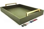 Decorative Coffee Table Tray Ottoman Tray Breakfast Drinks Green 16.5&#034;X12&#034;X2&#034;