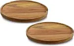 12" Acacia Wood Lazy Susan Organizer Kitchen Turntable for Cabinet Pantry Table Organization,Two-Tier