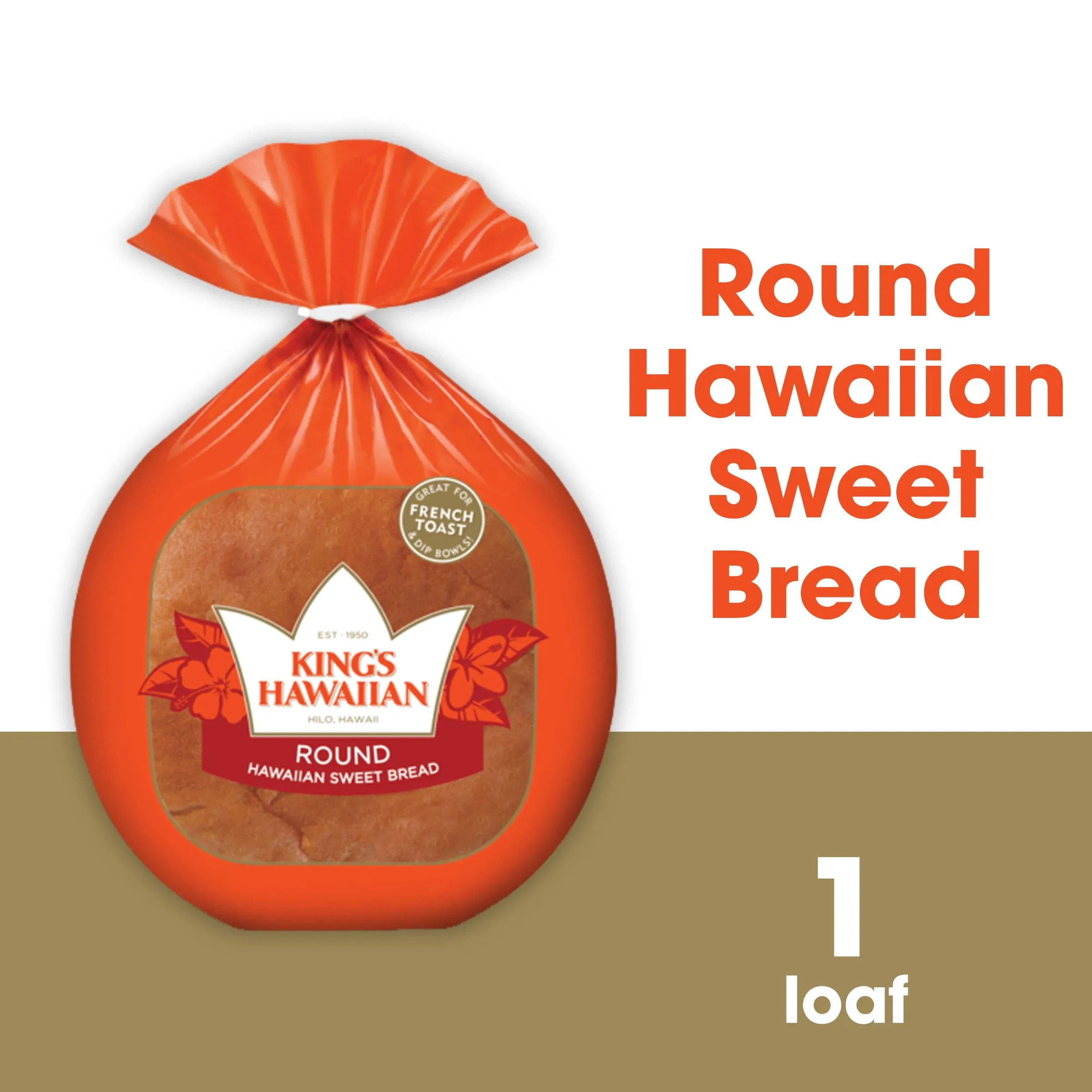 King's Hawaiian Bread, Hawaiian Sweet, Round - 16 oz