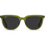 Abner | Square Polarized Sunglasses Crystal Saguaro Green / Black Lens