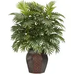 Nearly Natural Artificial Areca Palm 38&#034; Realistic w/ Decorative Patterned Vase