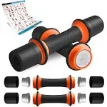 SQUATZ 3lb Dumbbell Weight Set - Adjustable Weight All-in-One Versatile Dumbbells for Women, Non-Slip Neoprene Ideal for Common Movement and Multi