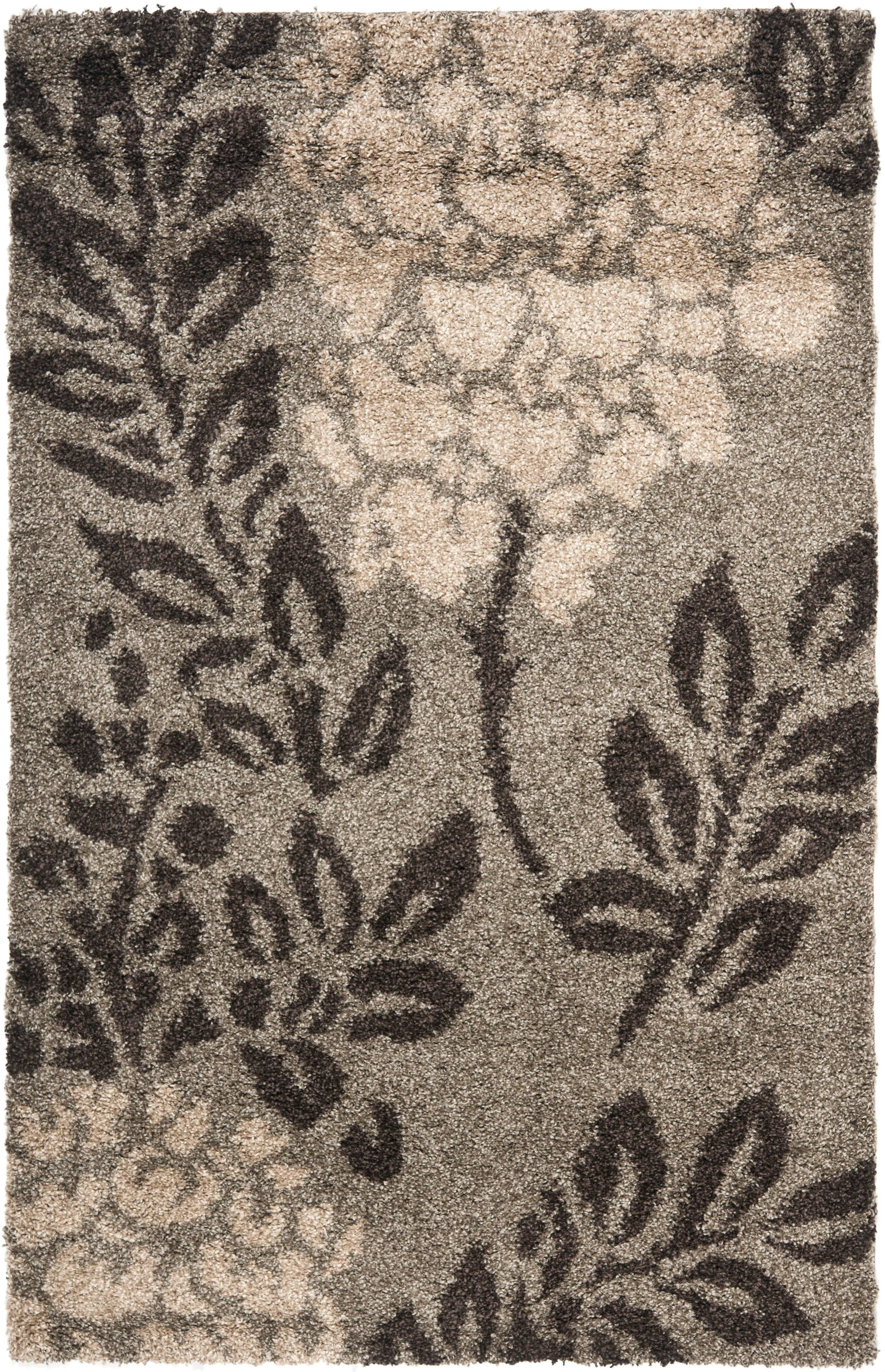 Safavieh SG456-7928-27 2 ft. 3 in. x 7 ft. Runner Smoke & Dark Brown Florida Shag Rug