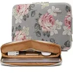 kayond Water-Resistant Canvas 15.6 Inch Laptop Sleeve-White Rose