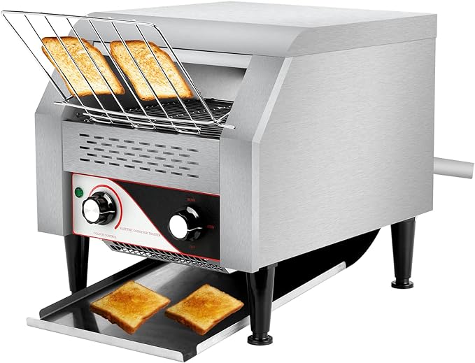 Conveyor Commercial Toaster, Electric Stainless Steel Countertop Toaster 2200W