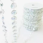 Faux Crystal Beaded Garland roll- 99 ft Long