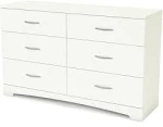 South Shore Step One 6-Drawer Double Dresser, Pure White