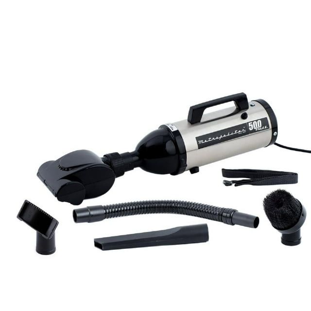 MetroVac Evolution Hand Vacuum with Turbo Brush, Silver/Black