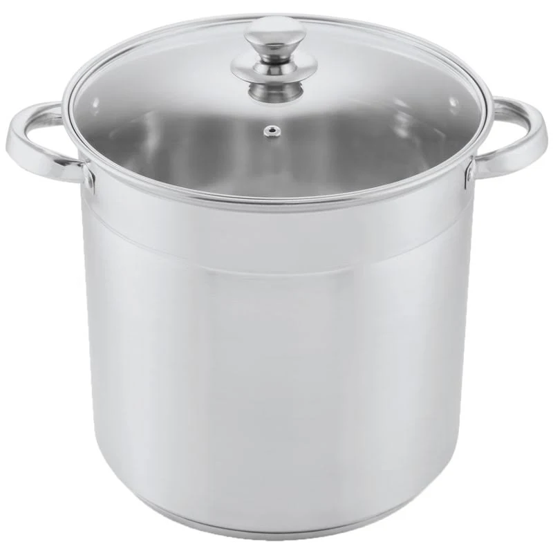 Encapsulated Stainless Steel Stockpot w/ Glass Lid