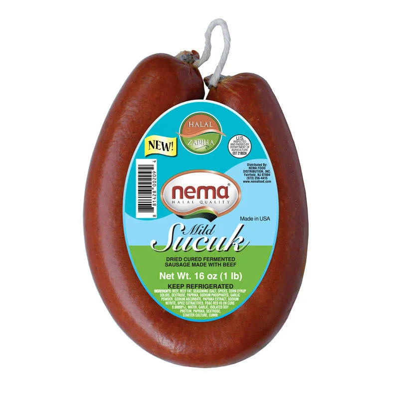 Nema Food - Cured and Fermented Premium Mild Sujuk (Soujuk), 1lb