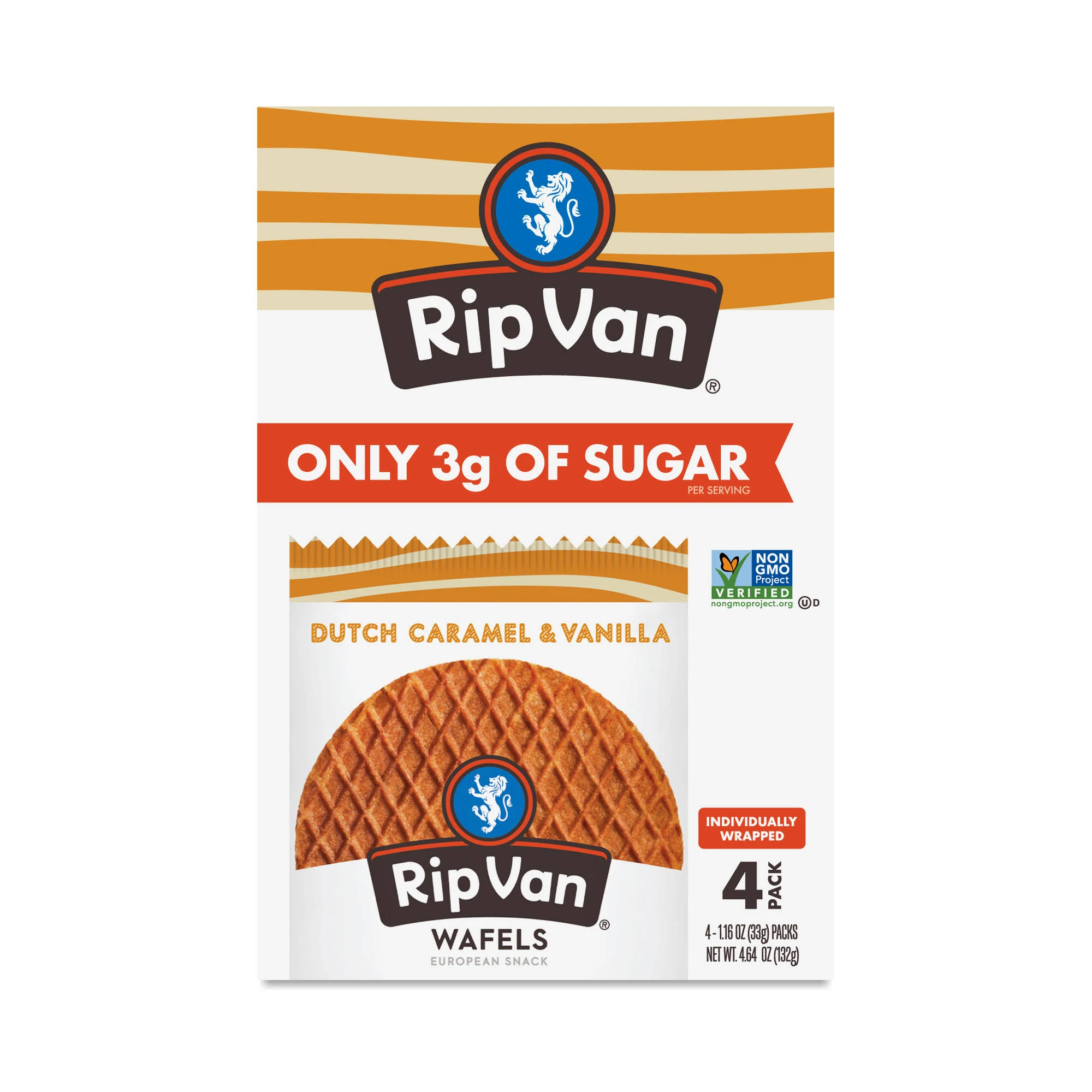 Rip Van Wafels, Dutch Caramel & Vanilla, 4 Pack - 4 pack, 1.16 oz packs