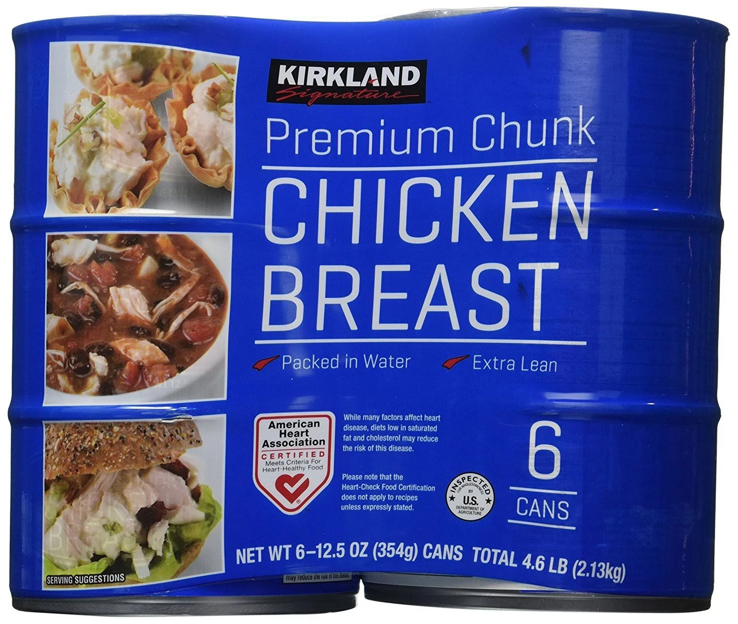 Kirkland Signature chicken breast, packed in water, premium chunk, 6 12.5-ounce cans - Pack of 5