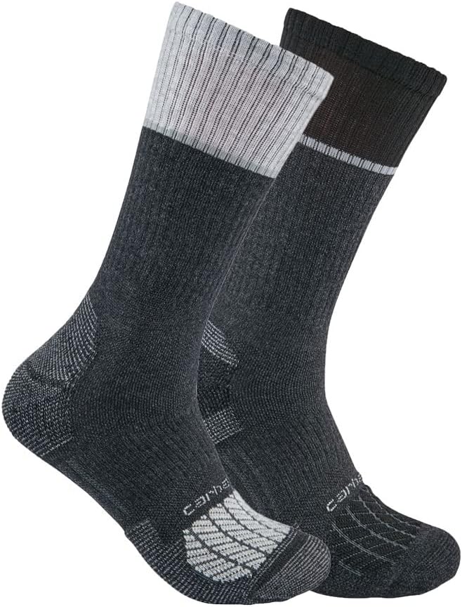 Carhartt Men's Force Midweight Steel Toe Sock 2 Pack