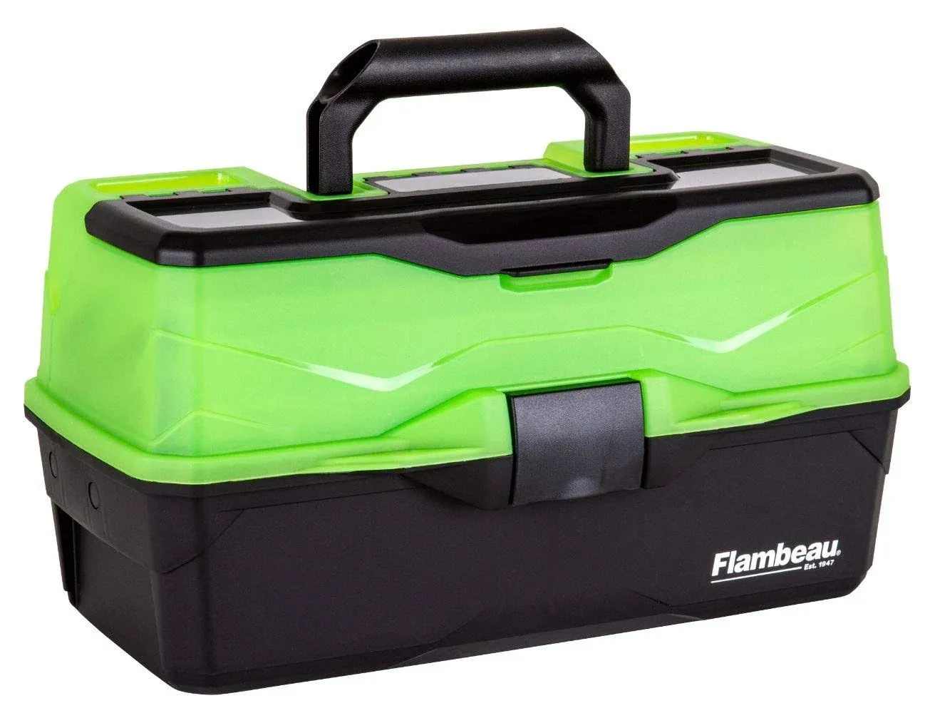 Flambeau Outdoors 6383FG 3-Tray Classic Tray Tackle Box, Portable Tackle Organizer, Frost Green/BlackFlambeau Outdoors 6383FG 3-Tray Classic Tray Tackle Bo…