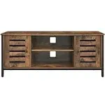 VASAGLE TV Stand for 50 Inches Televisions, Entertainment Center with Storage Shelves, Cabinet with Louvered Doors, 43.3‘’, Rustic Brown