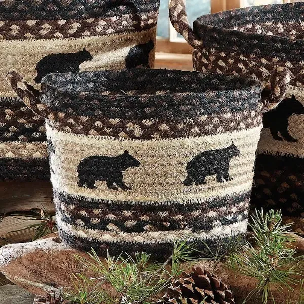 Black Bear Braided Utility Basket - Small