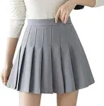 Women Pleated Skirt High Waist Elastic A Line Skirts Solid Casual Streetwear New