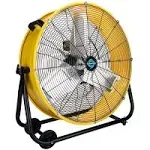 Tornado - 24 inch High Velocity Heavy Duty Tilt Metal Drum Fan Yellow Commercial, Industrial Use 3 Speed 8540 CFM 1/3 HP 8 ft Cord UL Safety Listed