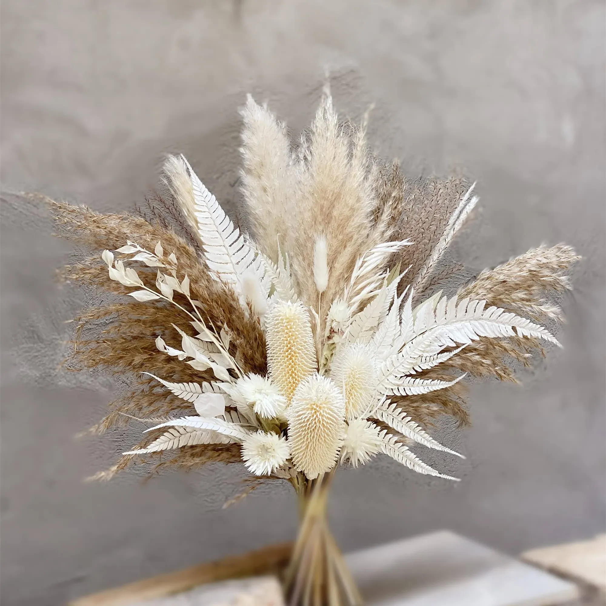 Yobeki Dried Flower Bouquet, Dried Pampas Grass Bouquet, Country Wedding, Boho ...