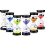 EMDMAK Sand Timer Colorful Hourglass Sandglass Timer , Pack of 6