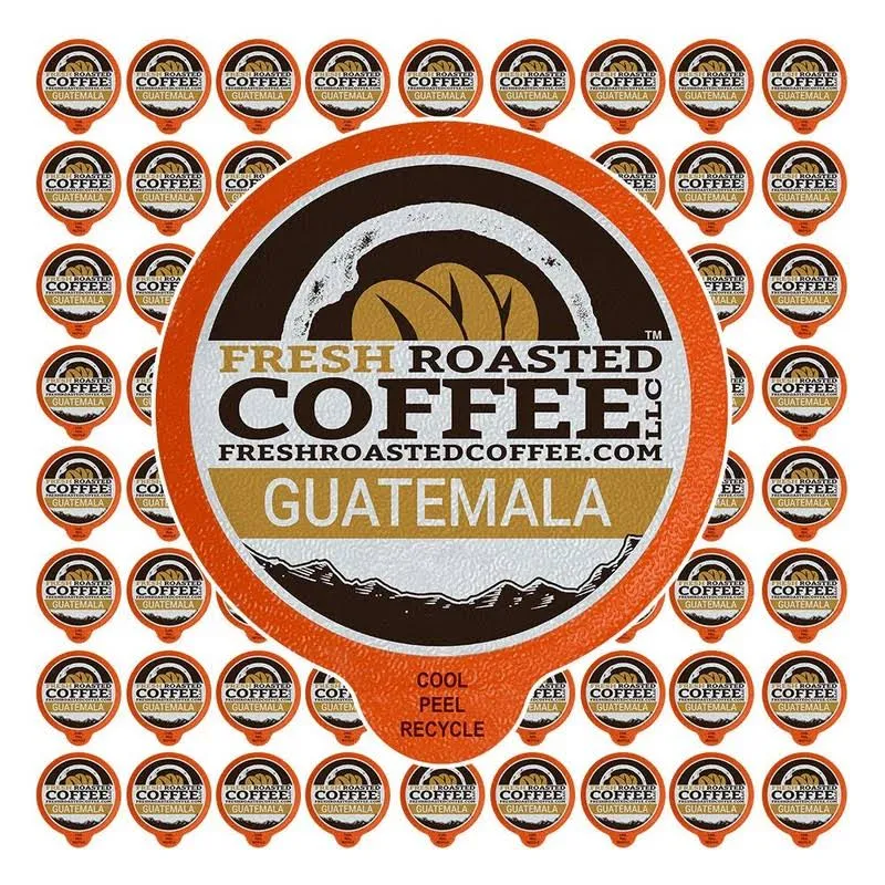 Fresh Roasted Coffee, Guatemala Huehuetenango | Single Origin | Medium Roast | Kosher | K-Cup Compatible | 72 Pods