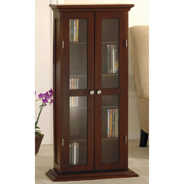 Winsome Wood DVD/CD Cabinet, Antique Walnut