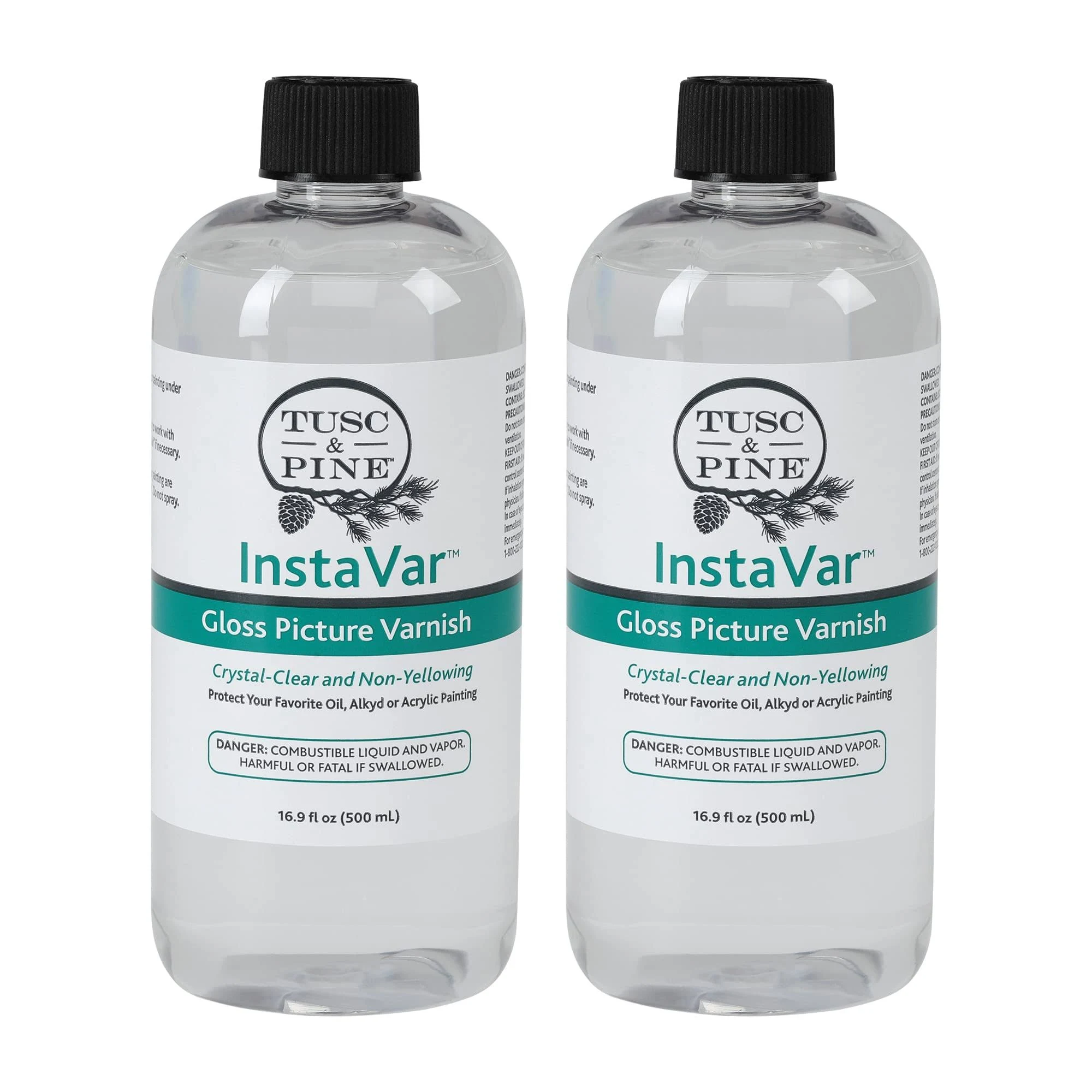 Tusc & Pine InstaVar Gloss Picture Varnish Archival Quality Varnish for Oil, Alkyd, and Acrylic Artists