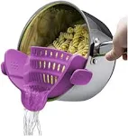 Kitchen Gizmo Snap N Strain Pot Strainer and Pasta Strainer - Adjustable Silicone Clip On Strainer for Pots, Pans, and Bowls - Kitchen Colander -