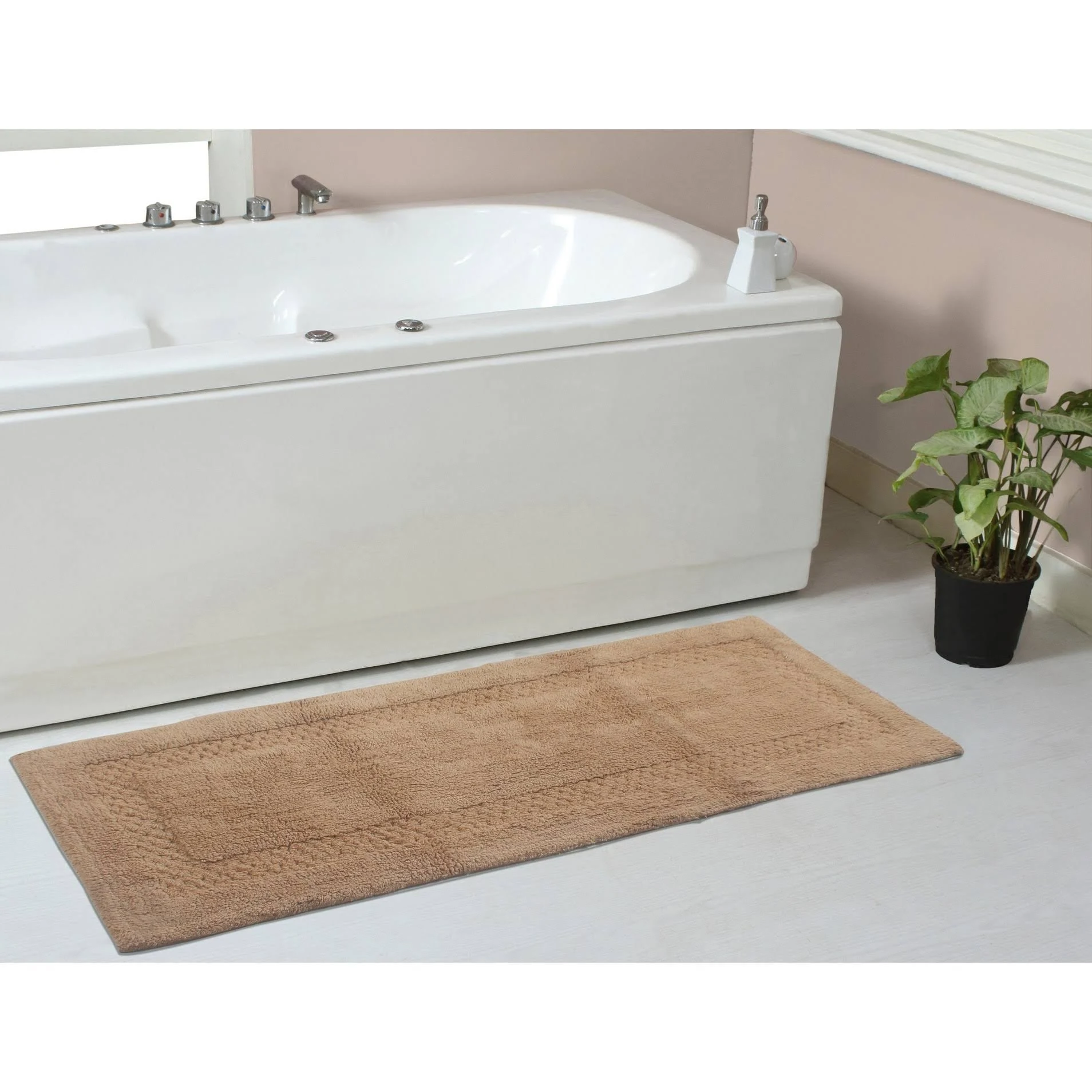 Home Weavers Classy Bathmat 100% Cotton Bathroom Rugs Set, Bathroom Décor, Washable Rug, Extra Soft and Absorbent Bath Rug, Kitchen Mat, Bath Mat Set, Bath Floor Mat Non Slip, 21"x54" Runner, Linen