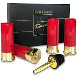 12 Gauge Bullet Shot Glass Gift Set, Bullet Glass with Pourer, Shotgun Shell Shot Glasses Set, Plastic Bullet Shot Glasses, Shot Gun Shell Shape Best Father's Day Gifts For Men, Dad gift, Fathers Day