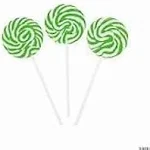 Green Swirl Lollipops - 24 Suckers Individually Wrapped - 2 Inch Pops - Great for Boys Birthday Party Favor Candy - Baby Shower - Wedding - Graduation - Candy Buffet - Goodies for Kids and Adults