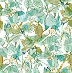 Grace & Gardenia GY2003D Tropical Leaf Trellis Peel & Stick Wallpaper Blue Green