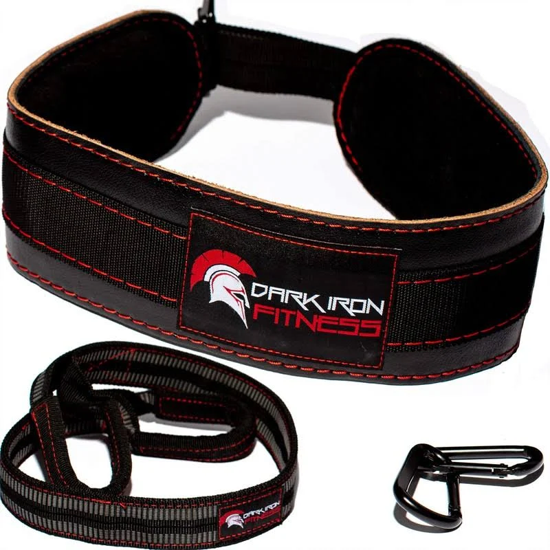 Dark Iron Fitness Weight Lifting Belt for Men &amp; Women - 100% Leather Gym Belt XL