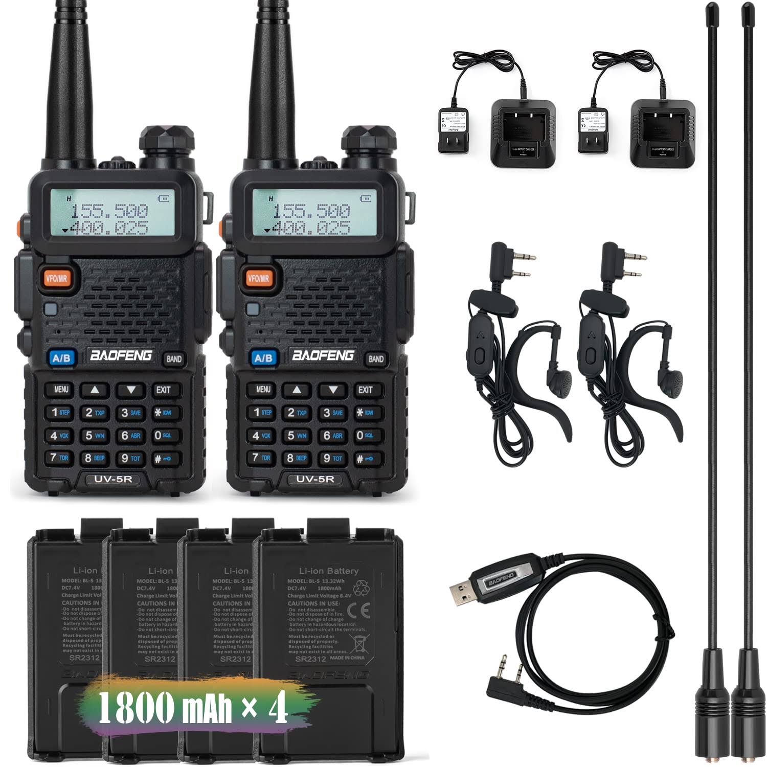 Baofeng UV-5R Dual Band Two Way Radio VHF UHF Backlit LCD Walkie Talkie