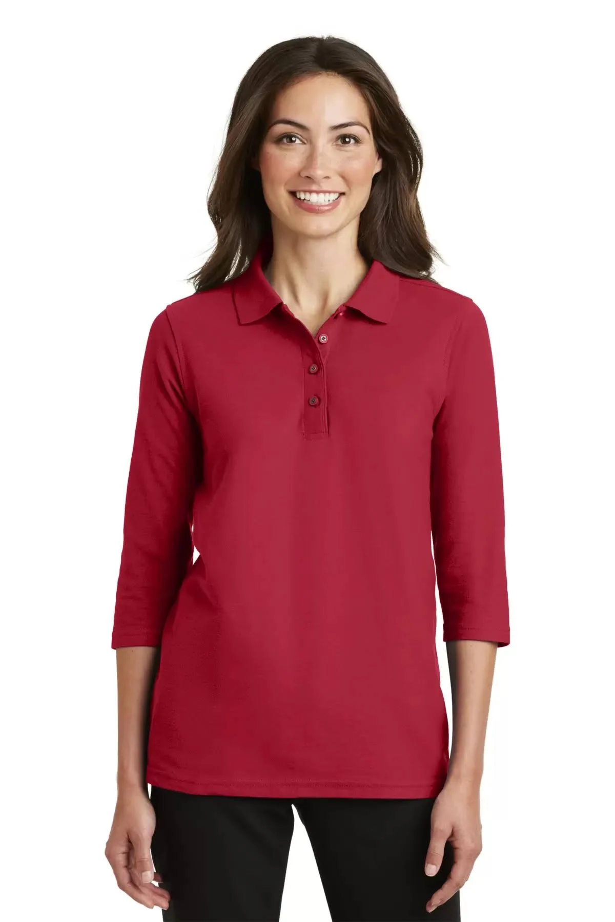 Port Authority L562 Ladies Silk Touch 3/4-Sleeve Polo