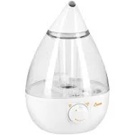 Crane - 1 gal. Drop Ultrasonic Cool Mist Humidifier - Clear/White