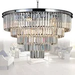 MEELIGHTING Chrome Crystal Modern Contemporary Chandelier MD2949-D600 SMOKY GRAY