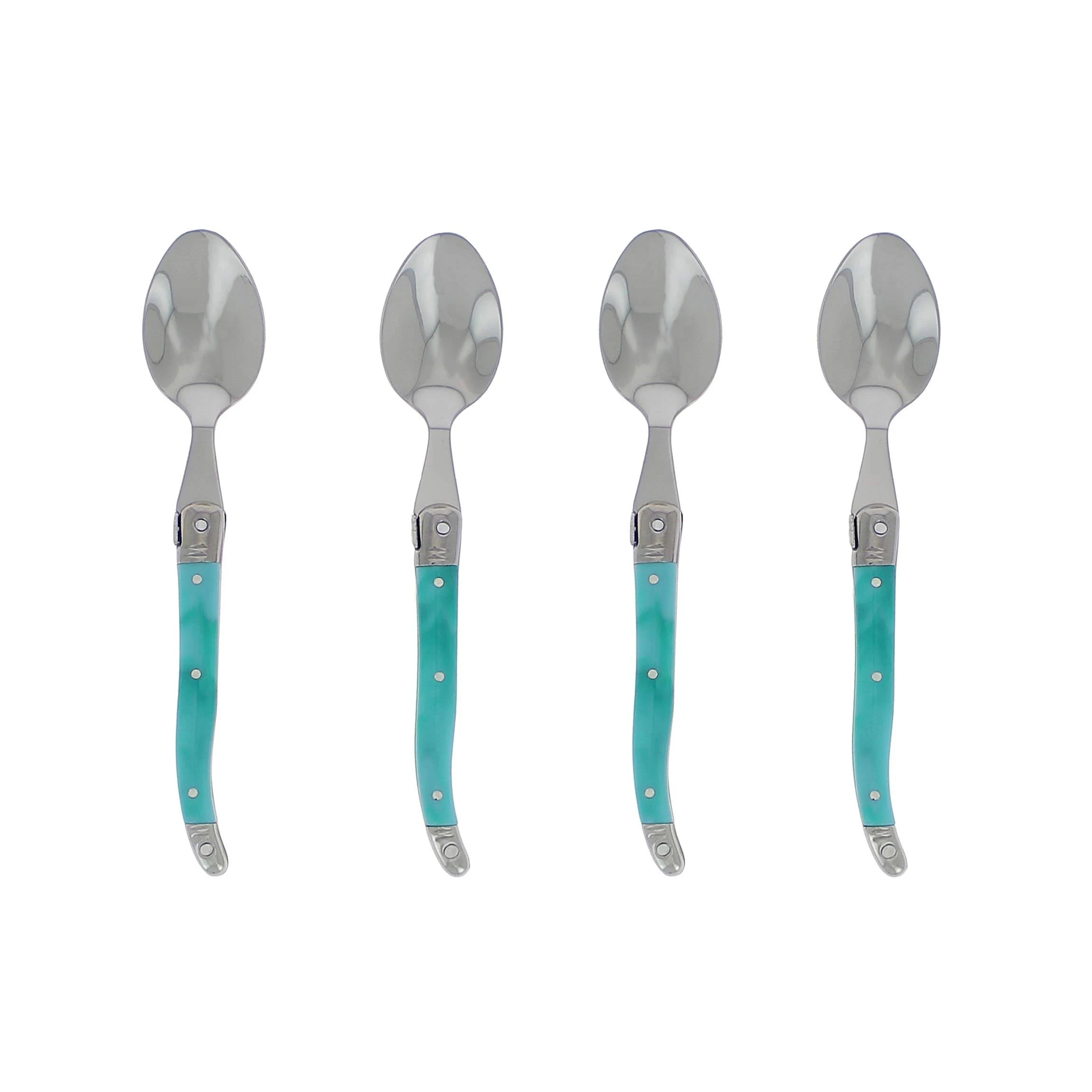 French Home Laguiole Faux Turquoise Coffee Spoons (Set of 4)